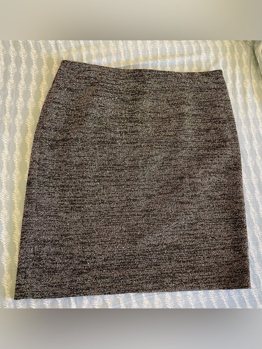 Grace Elements Black and White Tweed Stretch Knit Pencil Skirt Size L Like-New